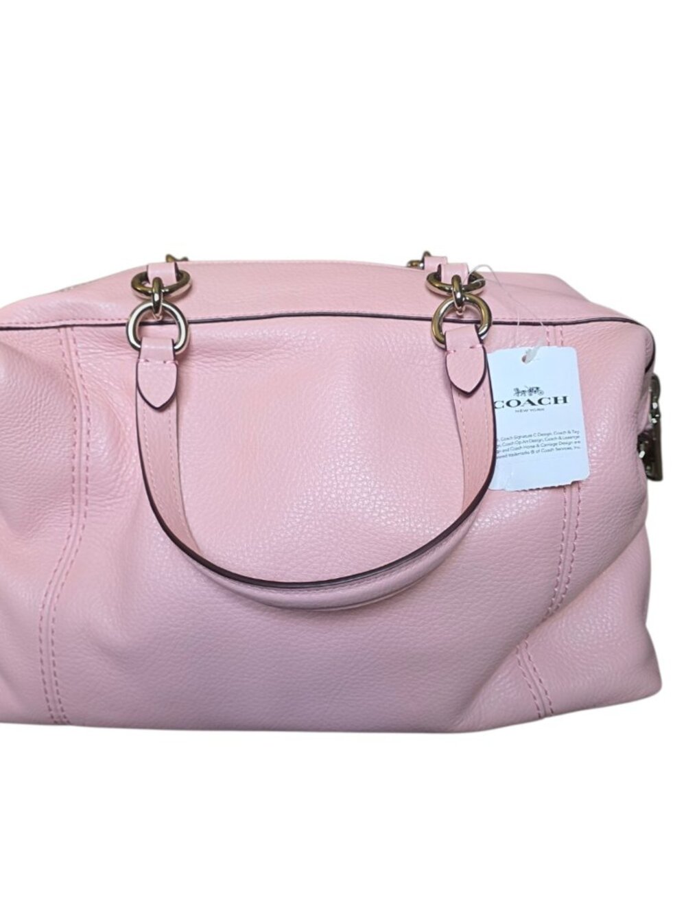 Coach Lenox Satchel Blush Pink Pebble Leather Crossbody Bag F59325 NWT - Picture 7 of 16